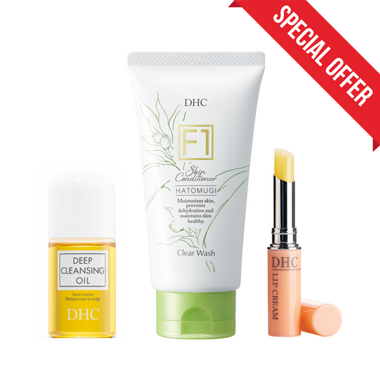 Double Cleanse | Skin Conditioner Face Wash 130g & Deep Cleansing Oil 30ml | Lip Cream 1.5g