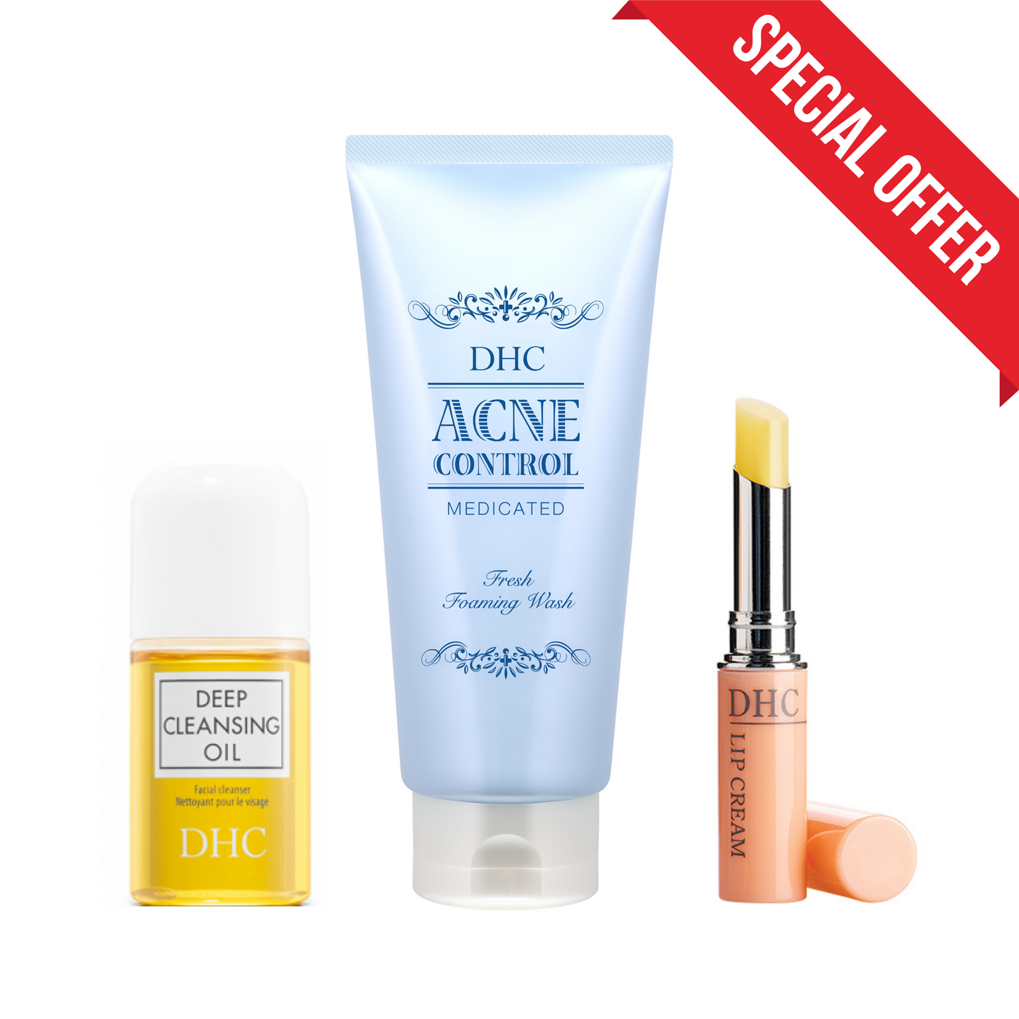 Double Cleanse | Acne Face Wash 130g & Deep Cleansing Oil 30ml | Lip Cream 1.5g